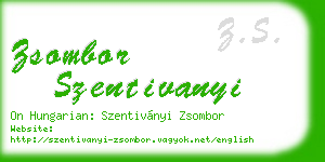 zsombor szentivanyi business card